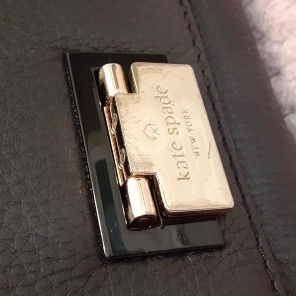 kate spade black Magnolia Park Suede Laurel pebbled leather satchel handbag - Picture 7 of 11